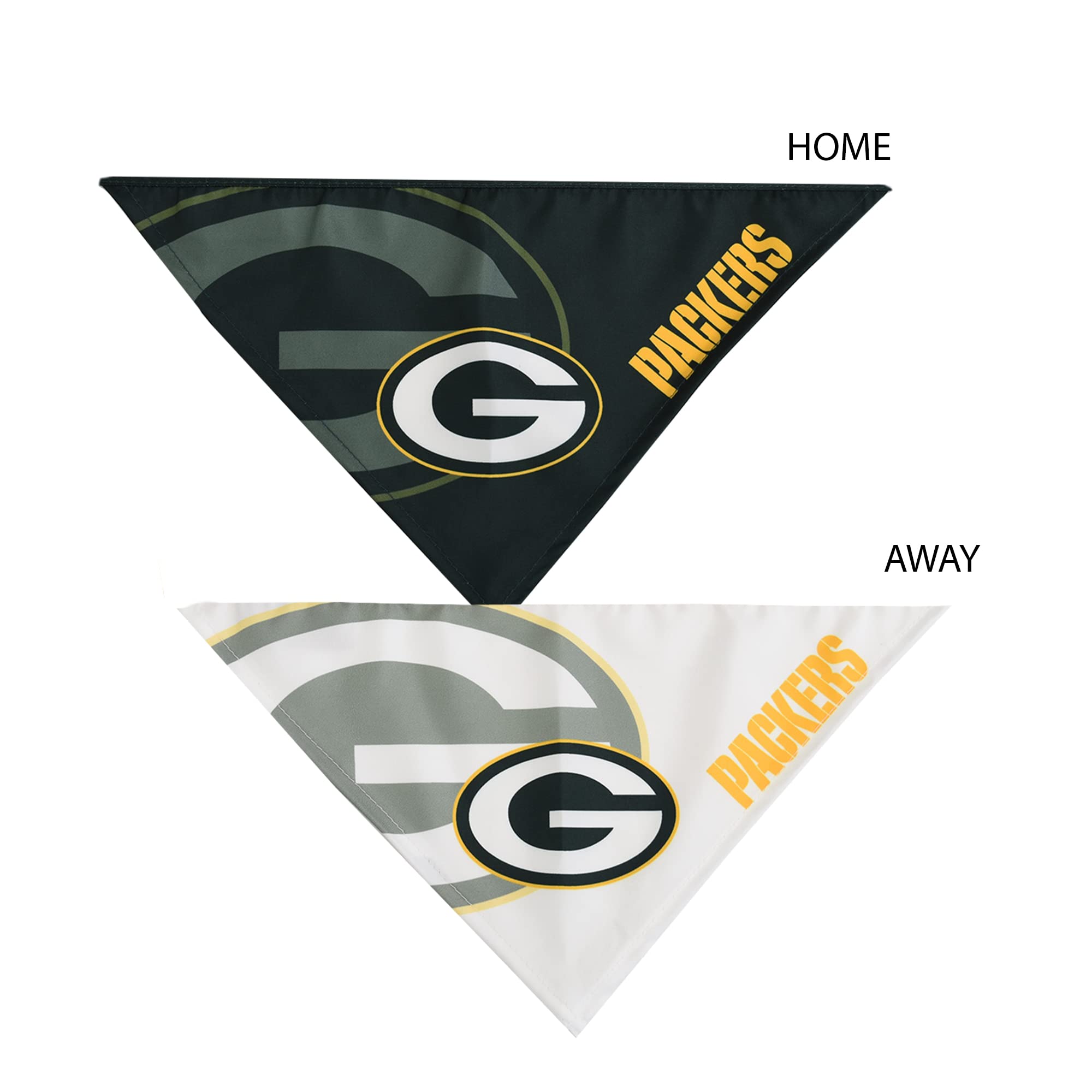 Bandana NFL Green Bay Packers oficial con dos diseños verde y blanco para mascotas S