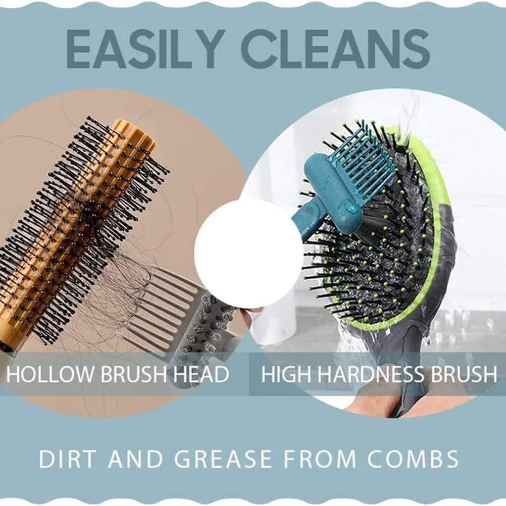 2-in-1 Comb Cleaning Brush Hair Brush Cleaner Tool Hair Brush Remover Rake Hair Brush Cleaning Tool Removing Hair Dust Home and Salon - Image 3