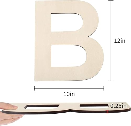 Miniatura 10 de HGWOUY Letra de madera sin terminar de 12 pulgadas H, letras de madera en blanco de 14 de pulgada de grosor para decoración de pared, manualidades,