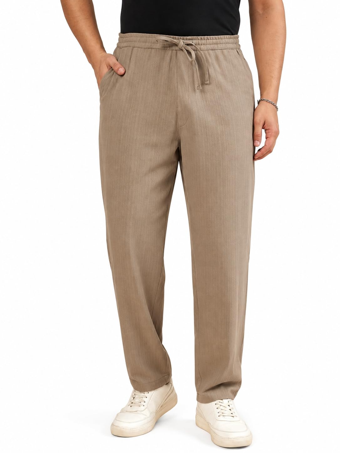 Global Desi Men Relaxed Fit Trousers |Casual Track Pants | Pyjamas & Lounge Pants in neutral