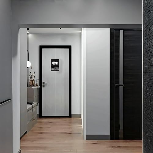 Miniatura 7 de Para hombre Restroom SignAda aprobado baño discapacitados braille cartel con 33yard de cinta adhesiva de doble cara en la parte trasera