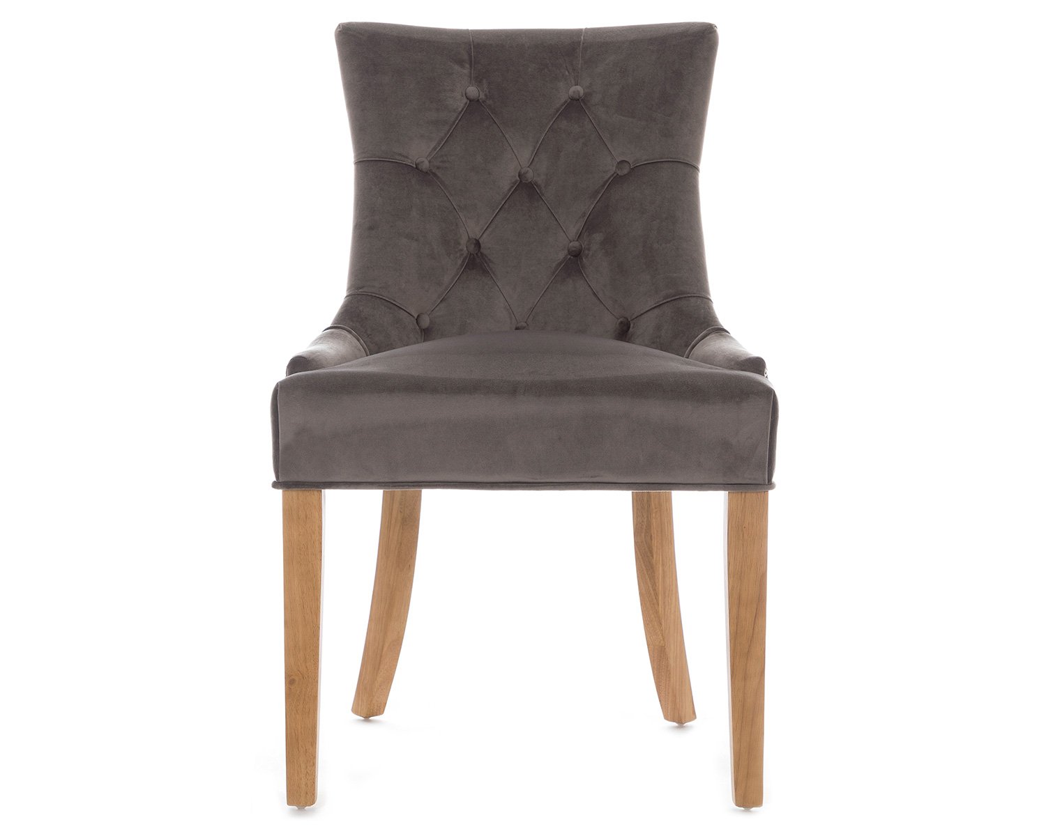 Lifestyle Furniture Scoop Back Dining Chairs in Grey Velvet, Chrome