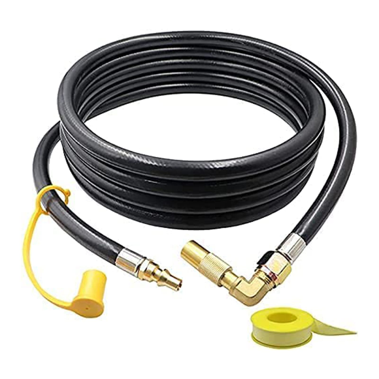 Buy Domary Propane Elbow Adapter with Extension Hose 12FT Propane Quick Connect Hose RV to Grill