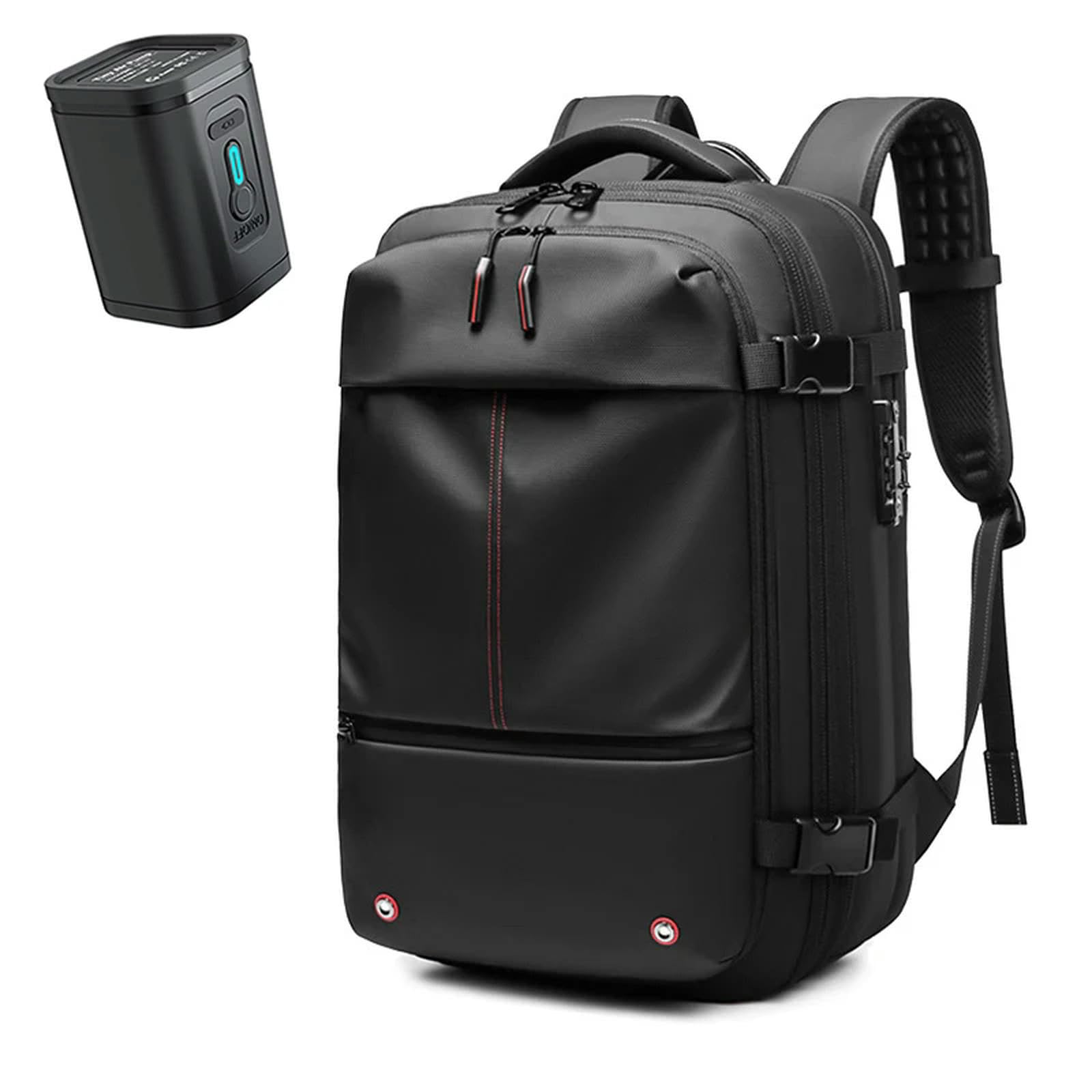 ZCABYBD Travel Bag Men 17 Inch Laptop Backpack Vacuum Compression Business Large Capacity School Expand Outdoor Backpack-black-pumps