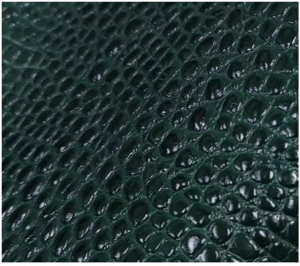 Aibote Genuine Cow Hide Leather Sheets Dark Green Crocodile Print Cowhide Rug Skins DIY Crafts Material(5 Square Feet，Irregular Shape)