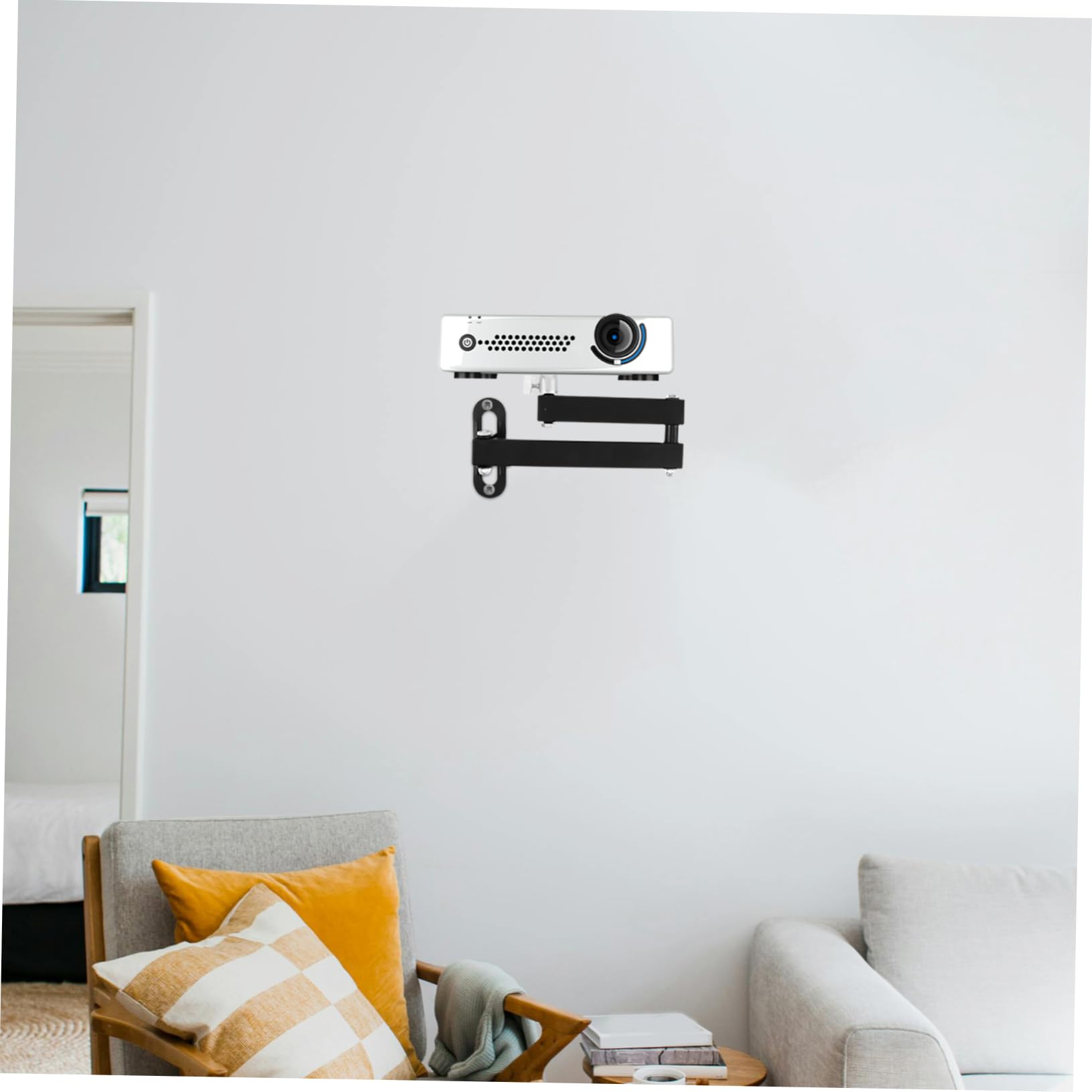 SHINEOFI 360grado Supporto Per Proiettore Pieghevole Parete Con Rotazione Regolabile Di Gradi in Lega Di Alluminio Per Montaggio Soffitto o Parete Per Home Theater