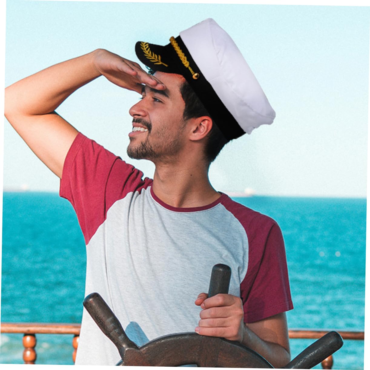 20 Pezzi Cappelli da Capitano Bianco in Cotone e Plastica, Facili da Abbinare per Cosplay, Festa e Mascherata