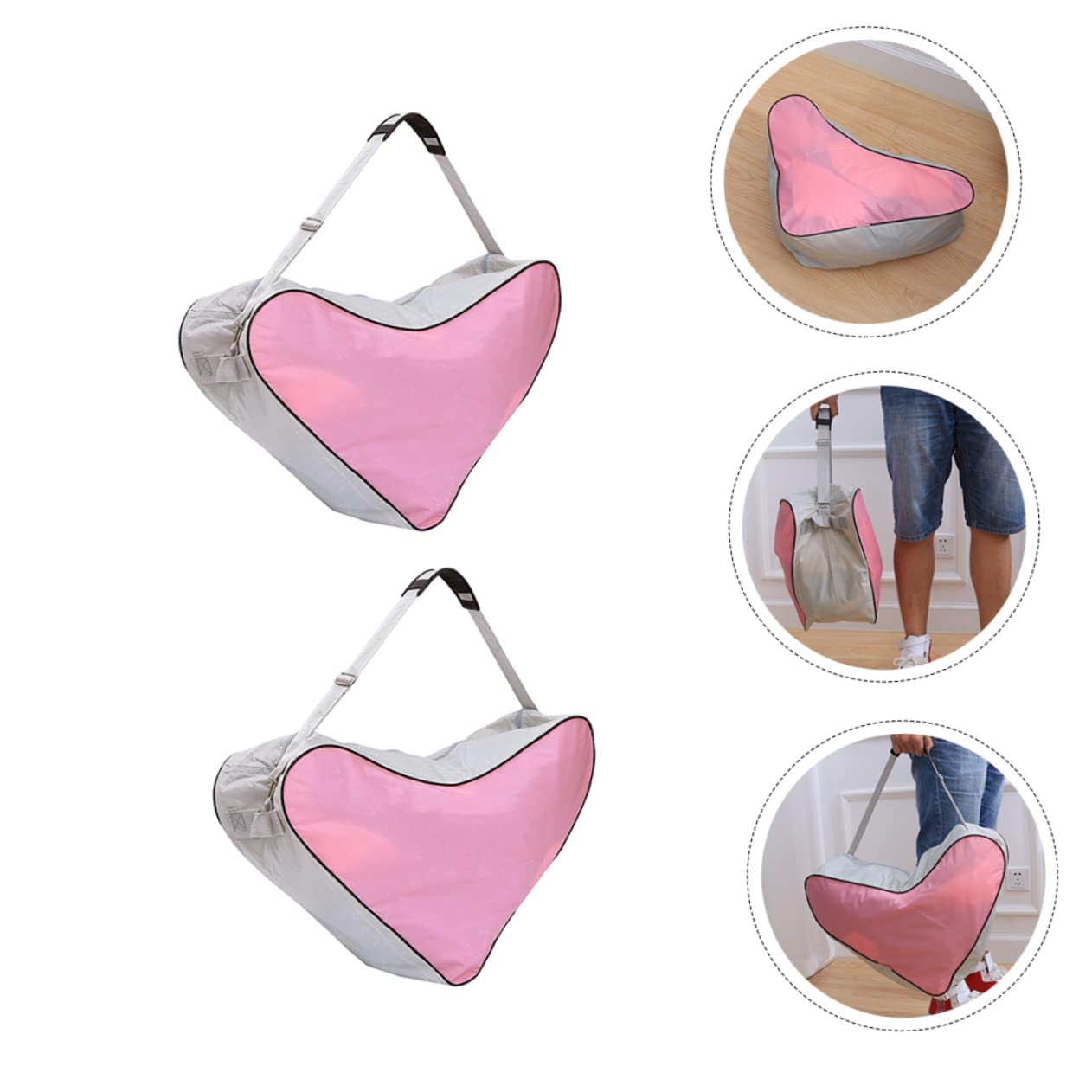 INOOMP Borsa Triangolare per Pattini a Rotelle Rosa, 2 Pezzi | Oxford Cloth, Design Portatile e Facile da Pulire, per Roller Skates e Inline Skates Shoes
