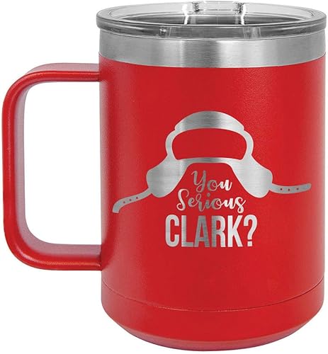 Miniatura 5 de YOU SERIOUS CLARK Blanco 15 oz Taza de café wtapa deslizante  Taza de café de viaje aislada  Divertidos diseños navideños e ideas de regalos de