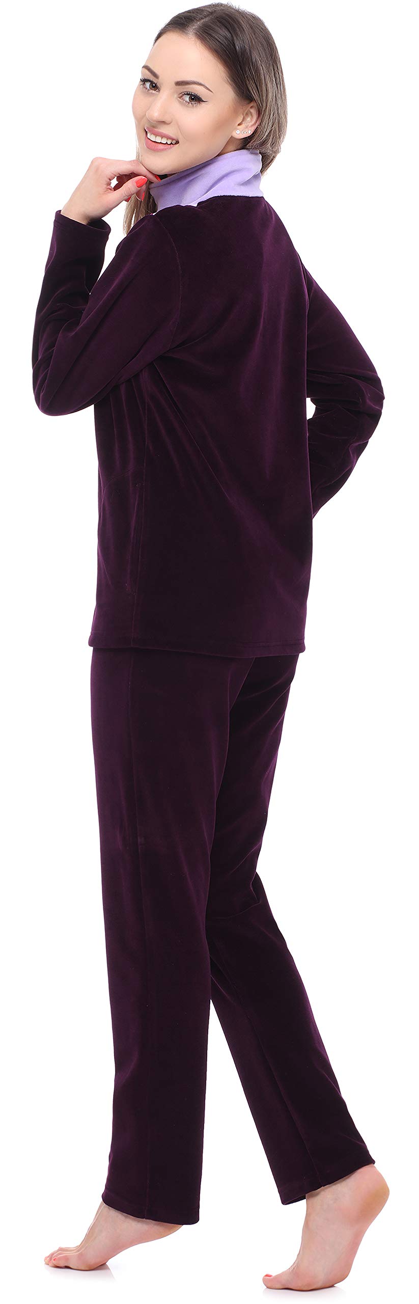 Merry Style Dres Damski z Weluru MSMG001 (Ciemny Fioletowy Śliwkowy Jasny Fioletowy(1729), 4XL)