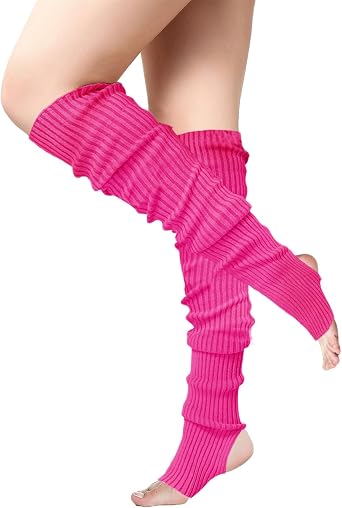 Buauty 80s 90s Leg Warmers for Women, Neon Ribbed Leg Socks, Stylish Accessories for Inspired Outfits for Yoga,Running,Hiking