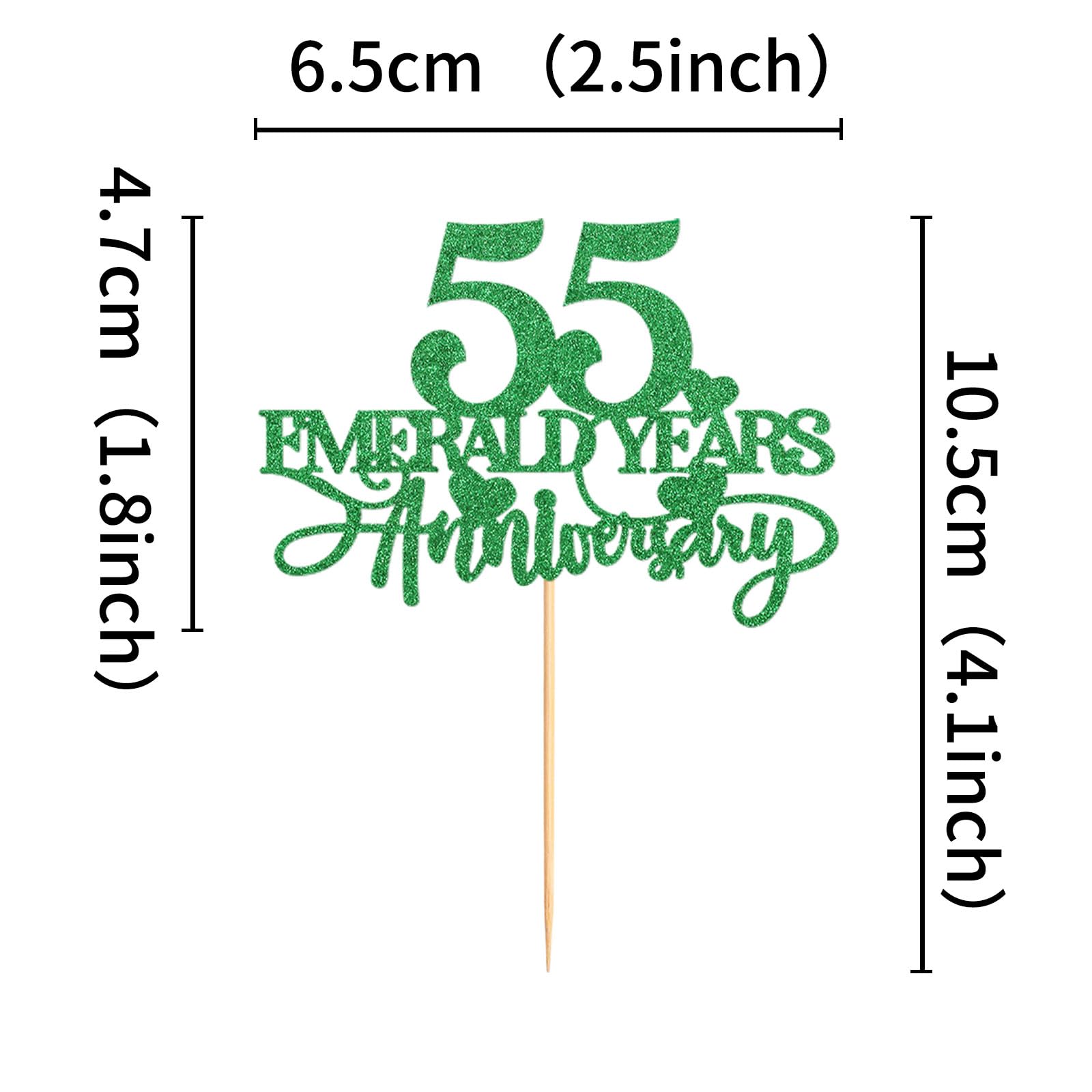 Blumomon 24Pcs 55th Anniversary Cupcake Toppers Emerald 55th Weddding Anniversary Cake Decoration for 55 Emerald Wedding Celebration Party Supplies - Image 2