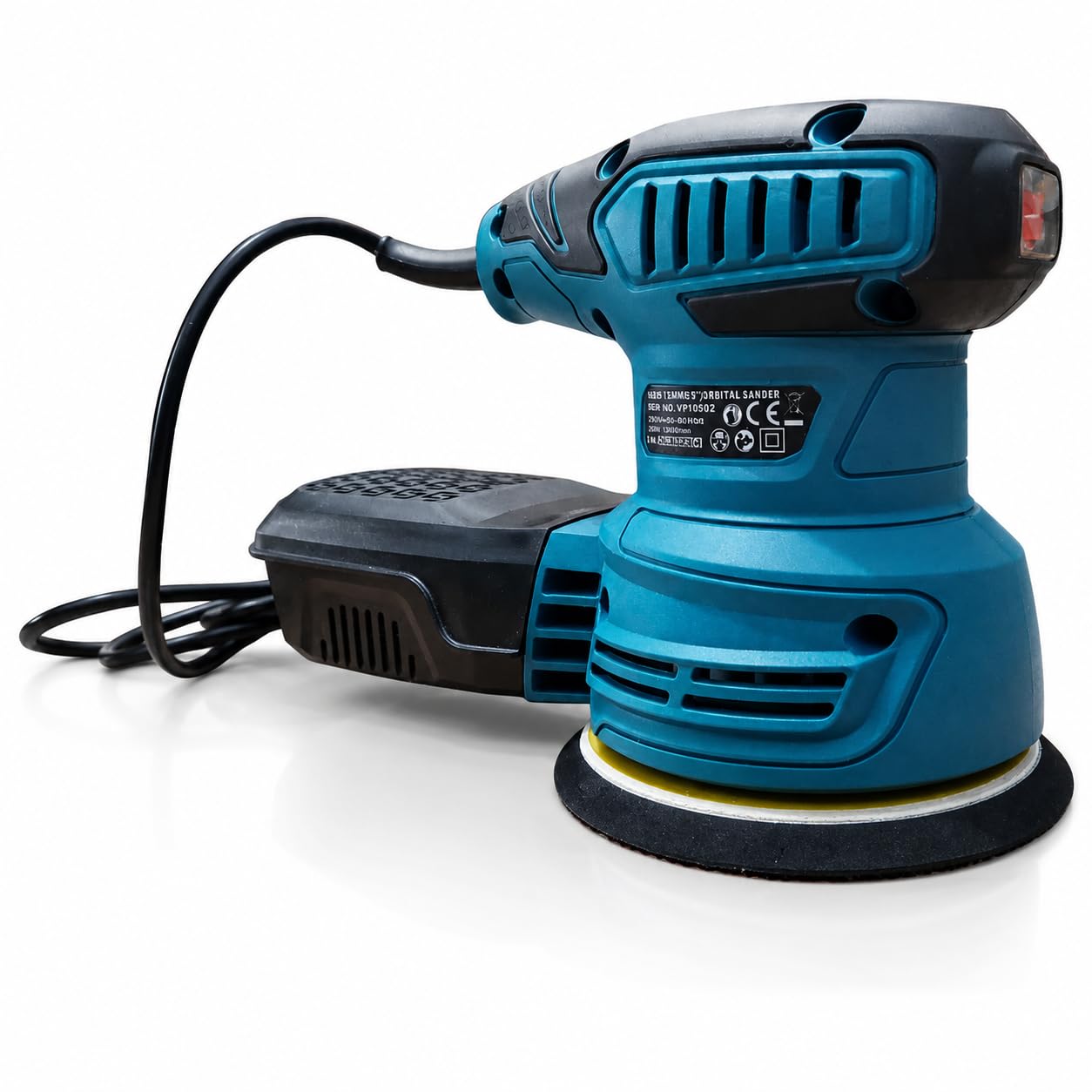 Topolenashop Levigatrice Roto Orbitale Elettrica 650W – Levigatore 125 mm 5" con Velocità Variabile, Platorello a Strappo, Contenitore Raccoglipolvere per Falegnameria | VP10502