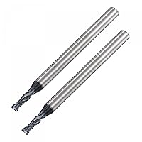 Vista 10 de uxcell Fresa de extremo de nariz cuadrada, punta de 0.039 in de diámetro de carburo sólido recubierto AlTiN Fresas CNC 2 flautas en espiral Fresa