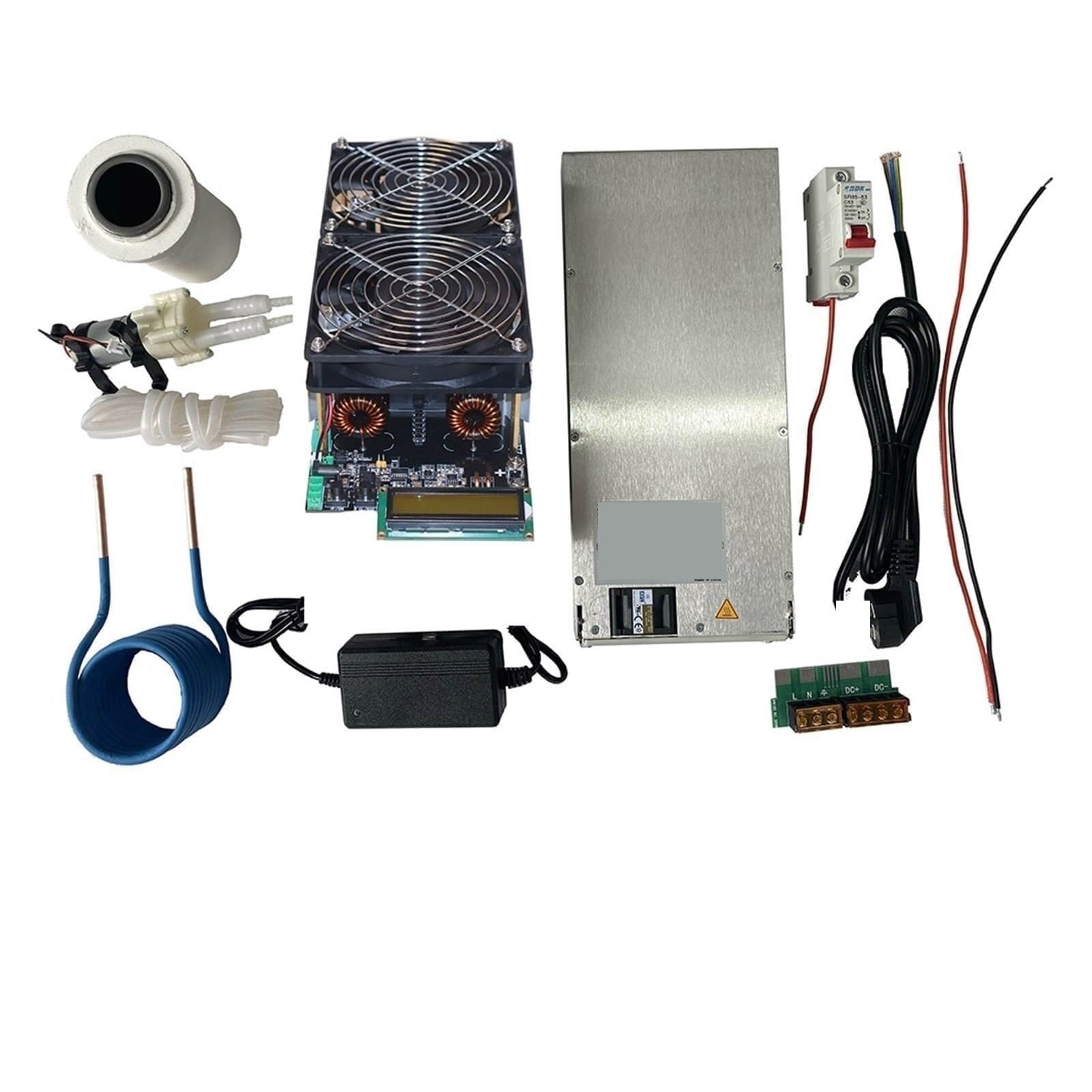 Induction Heater 3000W 55A High Frequency Module Flyback Driver Heat Dissipation + Coil + Pump + Power Adaptable(Package3)