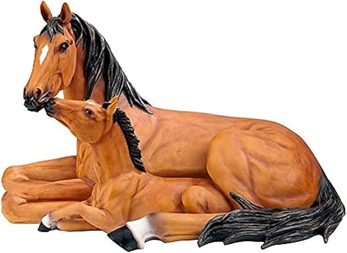 Design Toscano Estatua maternal del caballo de potro y yegua del amor