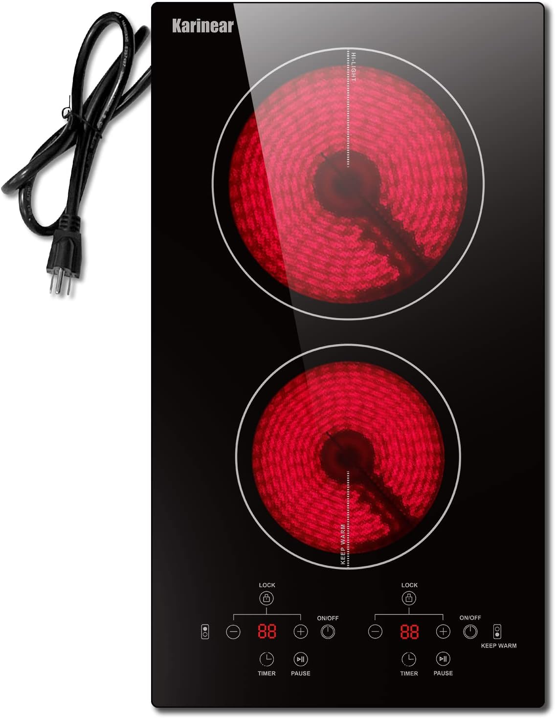 110V, Ramblewood 2 Burner Electric Cooktop, EC227, UL