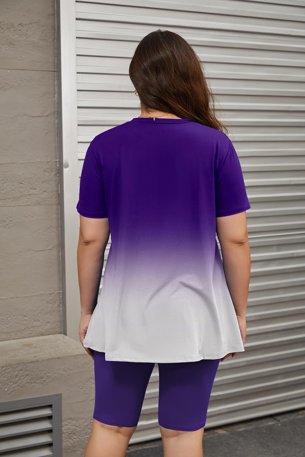 Mrskoala Women Plus Size 2 Piece Outfits Casual Shorts Sets Summer Tshirts Shorts Sweatsuits - Image 4