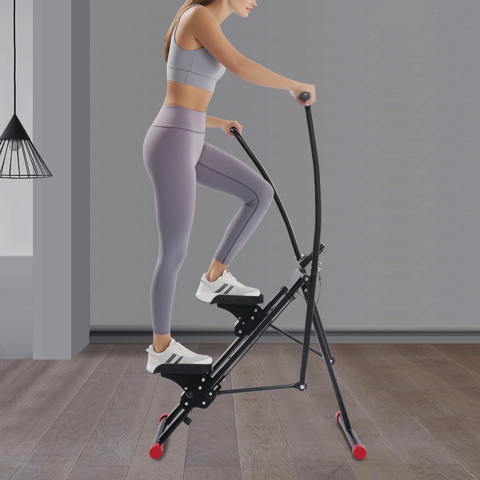 Stepper - Aparato de fitness para entrenamiento de pedales, pantalla para casa y adultos, carga de 100 kg, 46, 88, 136 cm, diseño compacto, entrenamiento de cuerpo completo