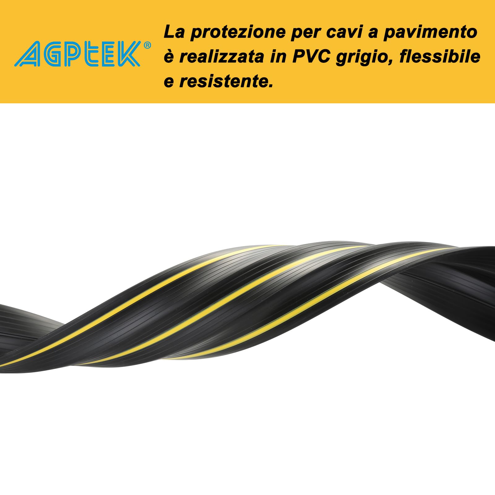 3 metro Copertura Cavi A Pavimento, Protezione per Cavo a Pavimento da 10 Ft 3 Canali Contiene Fili e Cavi