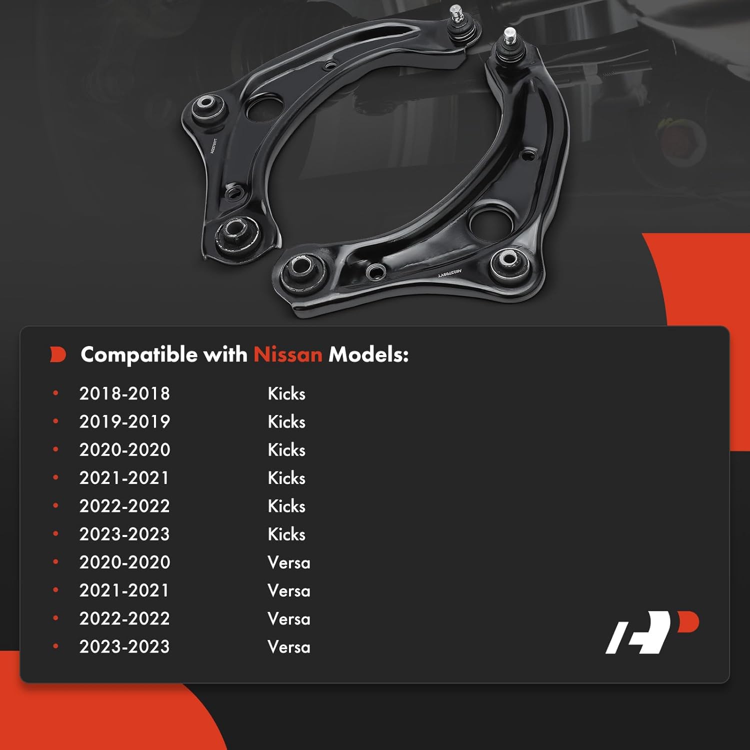 a-premium 2 x front lower control arm, with ball joint and bushing, compatible with nissan kicks 2018-2023, versa 2020-2023