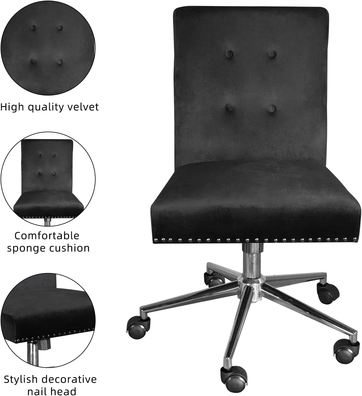 Buy Toszn Velvet Office Task Chair, Vanity Accent Chair, Computer Home
