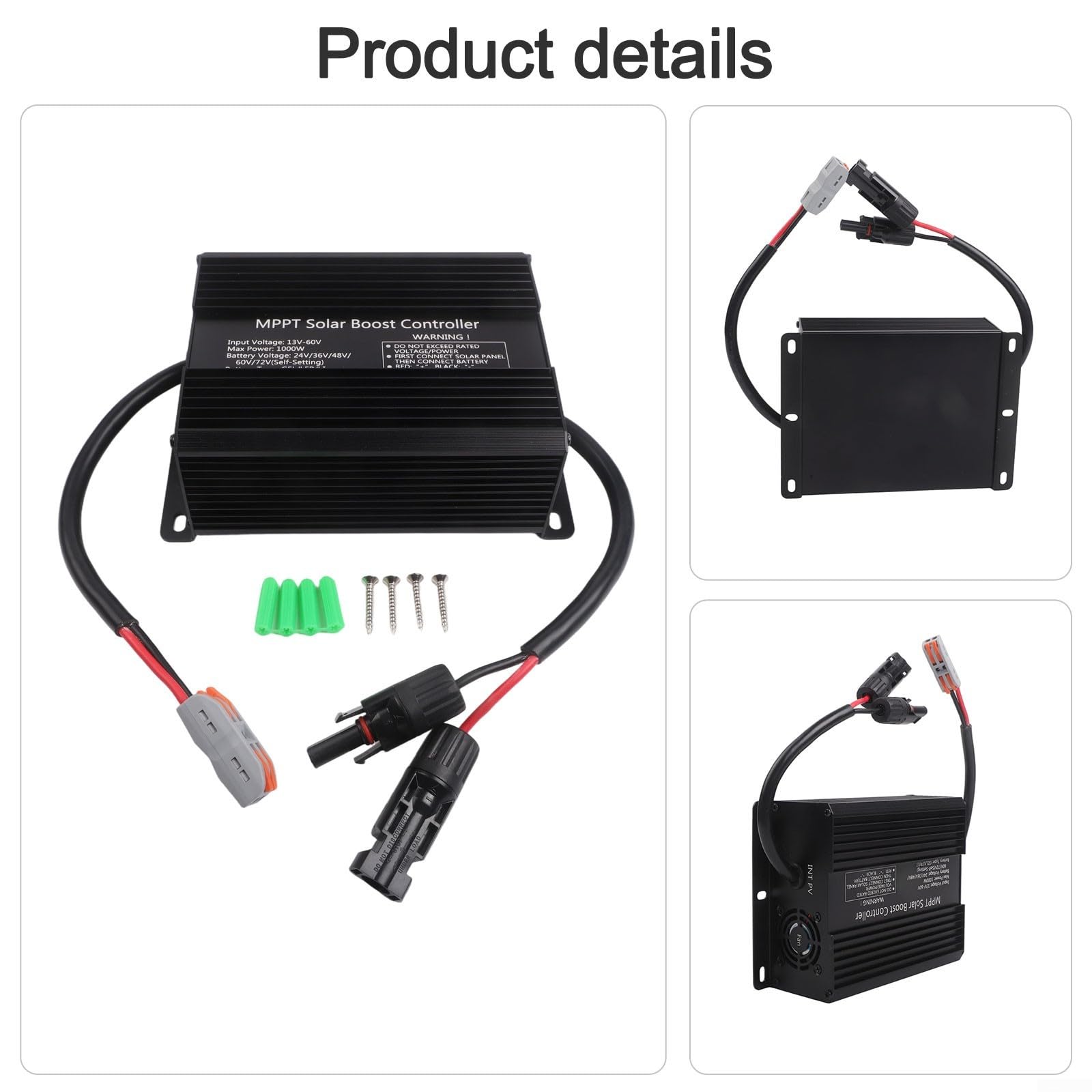 1cBattery Controller, regolatore di carica solare, regolatore di potenza EV da 1000 W per batteria al litio piombo-acido da 48 V, 60 V, 72 V, pannello fotovoltaico, modulo di ricarica per scooter