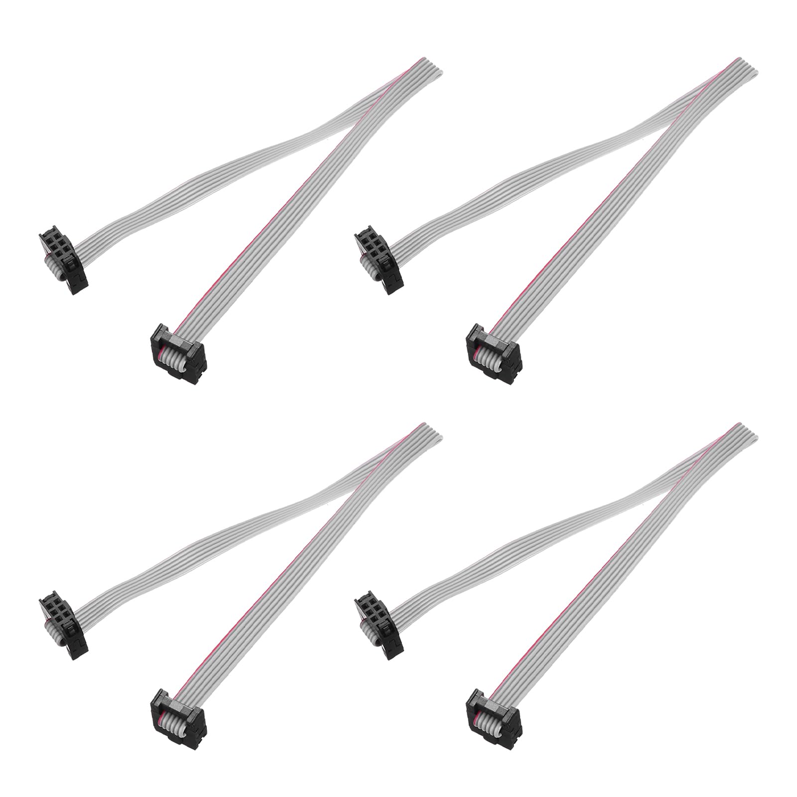 sourcing map 4 cavi a nastro piatti IDC, passo 2 mm, larghezza 6 mm, lunghezza 20 cm, 6 pin FC a FC, per PC, display LED