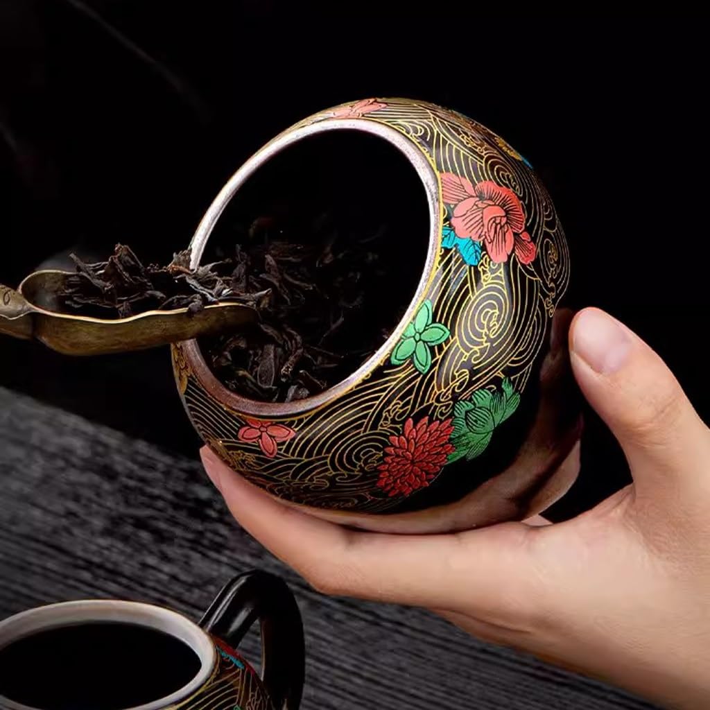 Caja de té de cerámica China, Caja de Almacenamiento para Juego de té de Kung fu, Caja de Almacenamiento de té, Lata sellada pequeña para Cocina, Almacenamiento de té y café