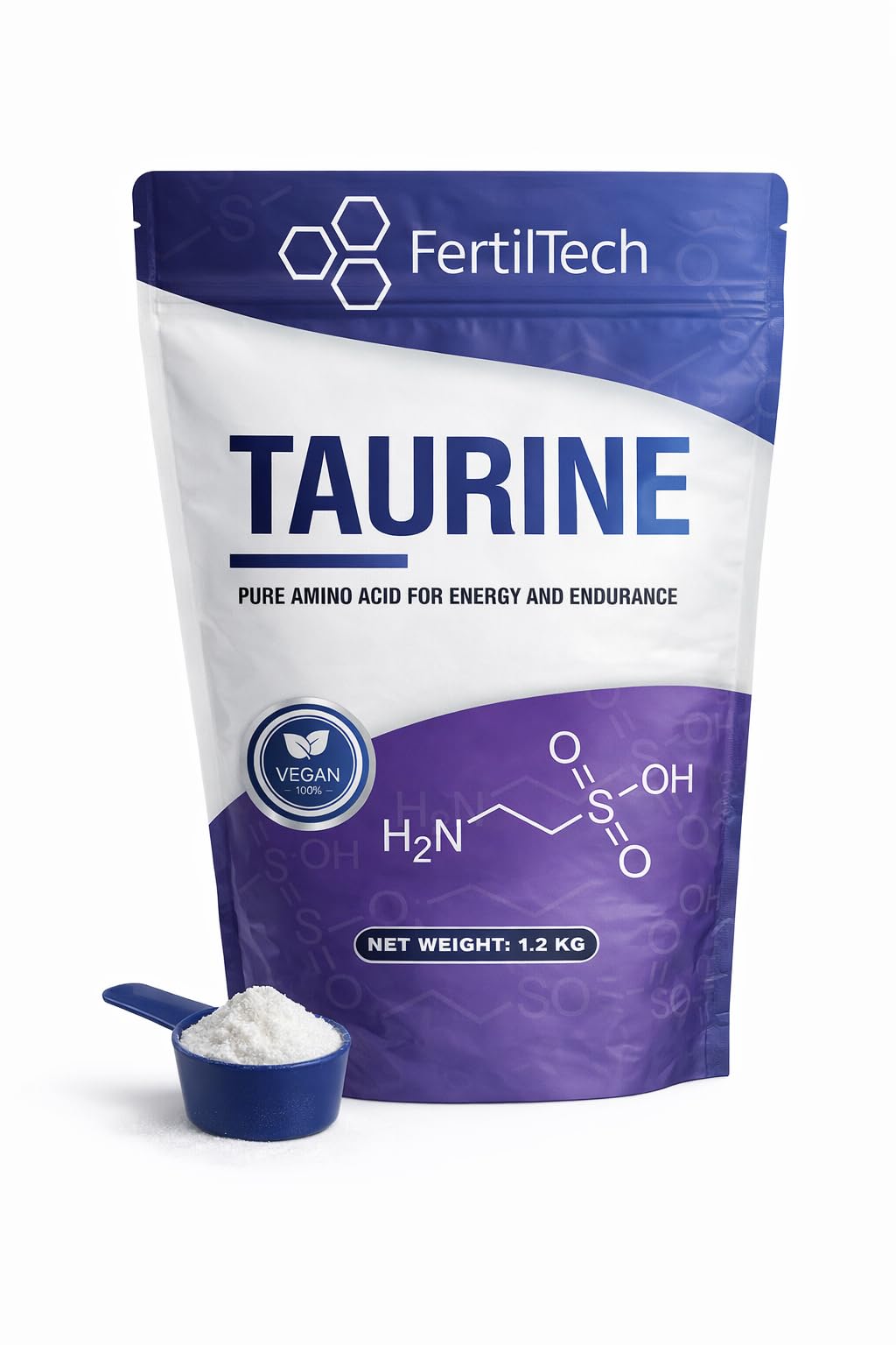 Taurina in Polvere 1,2 kg - Purezza ≥ 99,8% - Integratore alimentare - Vegano - Senza Allergeni - Qualità Premium