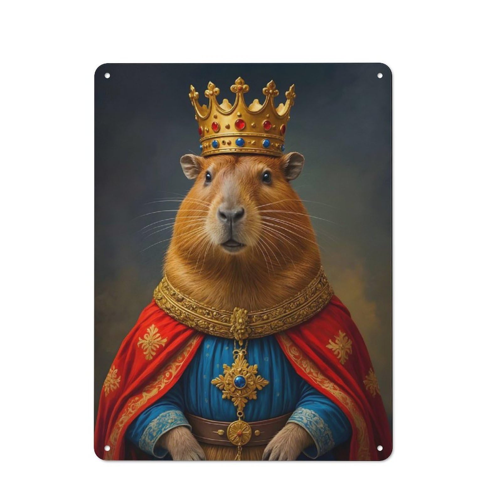 Vintage Capybara King Vintage Tin Sign 40x30cm, Cafe Wall Decor for Bakery, Diner, Cafe Or Family Room