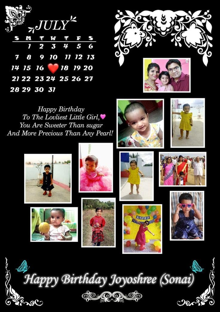 Personalized Kids Birthday Photo Collage Frame with Custom Photos Calendar Date and Name Customized Birthday Gift for Baby Girl Daughter Son Niece Nephew Family Keepsake Wall Decor-image-12