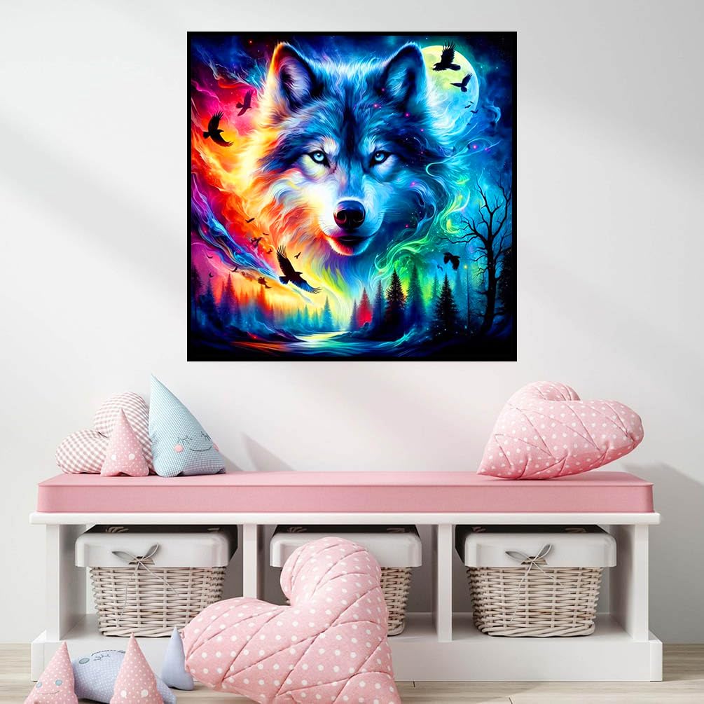 Aazon.co: Eiflow DIY Diaond Art Kit For Adults Wolf, 5D Diaonds...