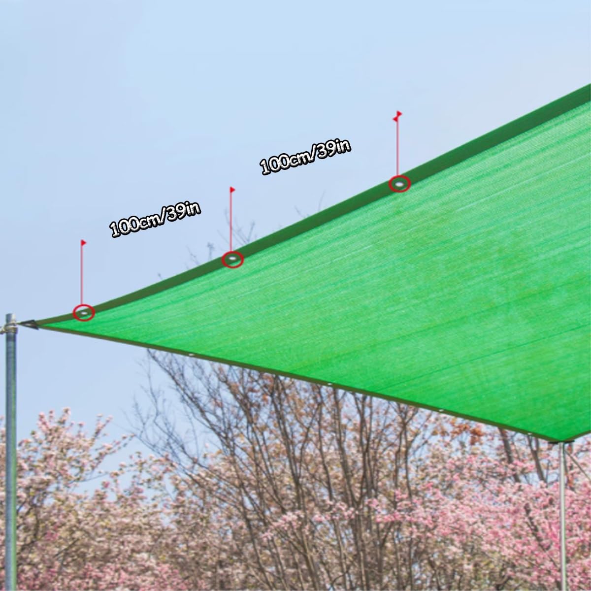 90 % Rasur für Garten, atmungsaktive Netzplane mit verstärkten Ösen, Sonnenschutznetz für Pflanzen, Gewächshaus, Terrasse, Tomaten (6 x 9 m)