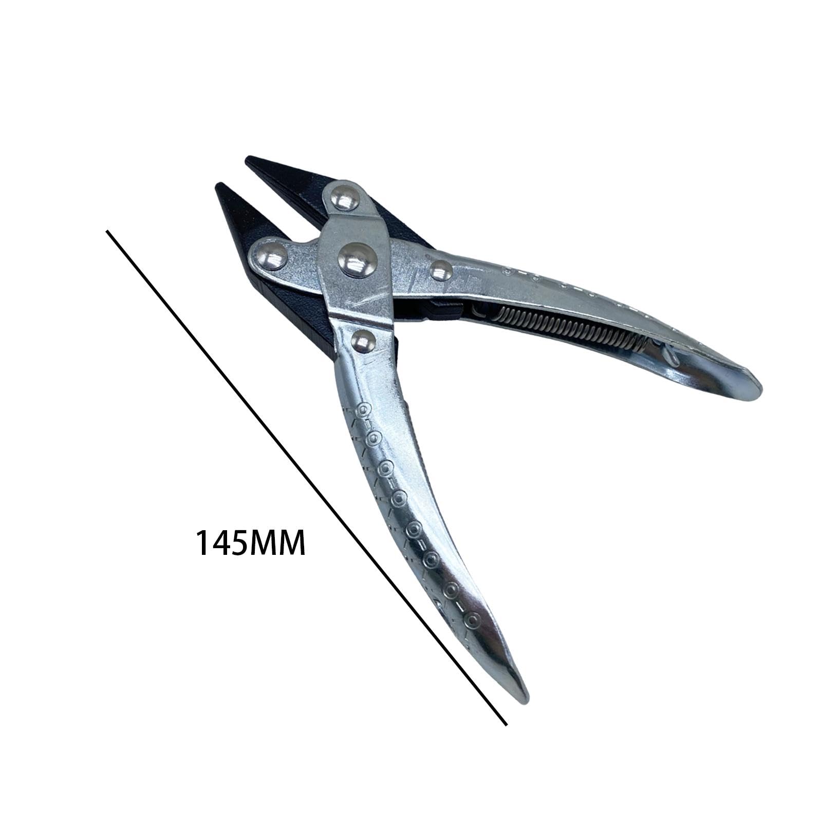 predolo Pinza para Joyería Acero Mandíbulas de Nylon para Trabajos de Precisión Manualidades de Bisutería y Ajuste de Collares Pulseras Anillos, boca afilada