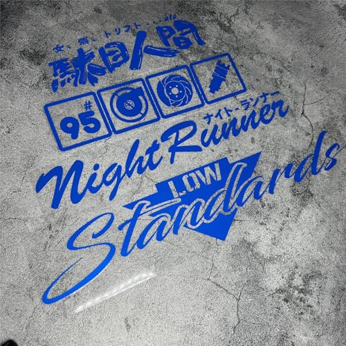 Image of Car Stickers for Night Runner Low Standards 95# Turbo Decal Auto Rear Windshield Window Tape 1 Set (Blue)