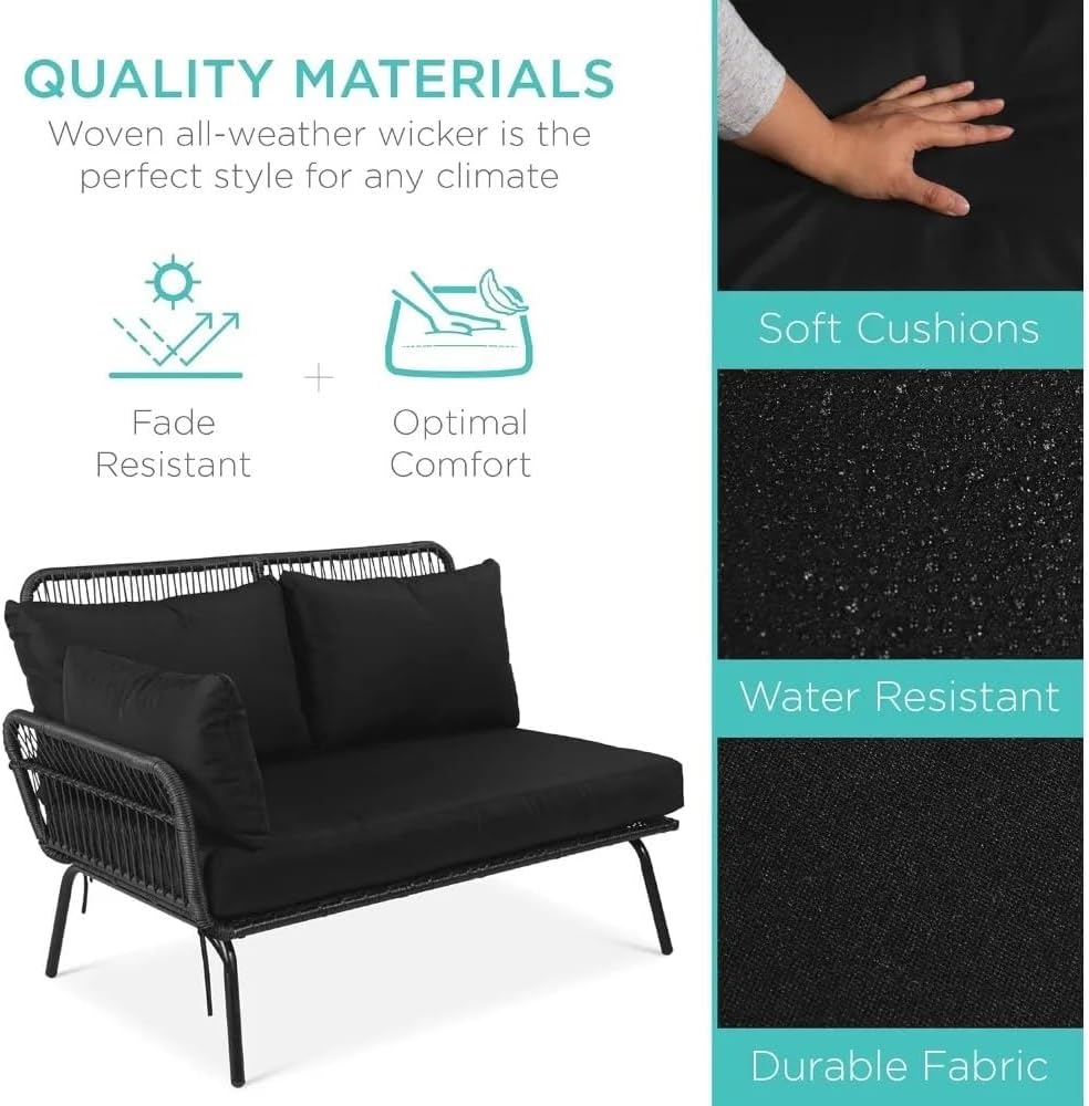 Outdoor Furniture Set, Outdoor Furniture, Patio Conversation Sets, Outdoor Sofa Set, w/Thick Cushions, Detachable Lounger, Patio Sofa Set (Color : C)
