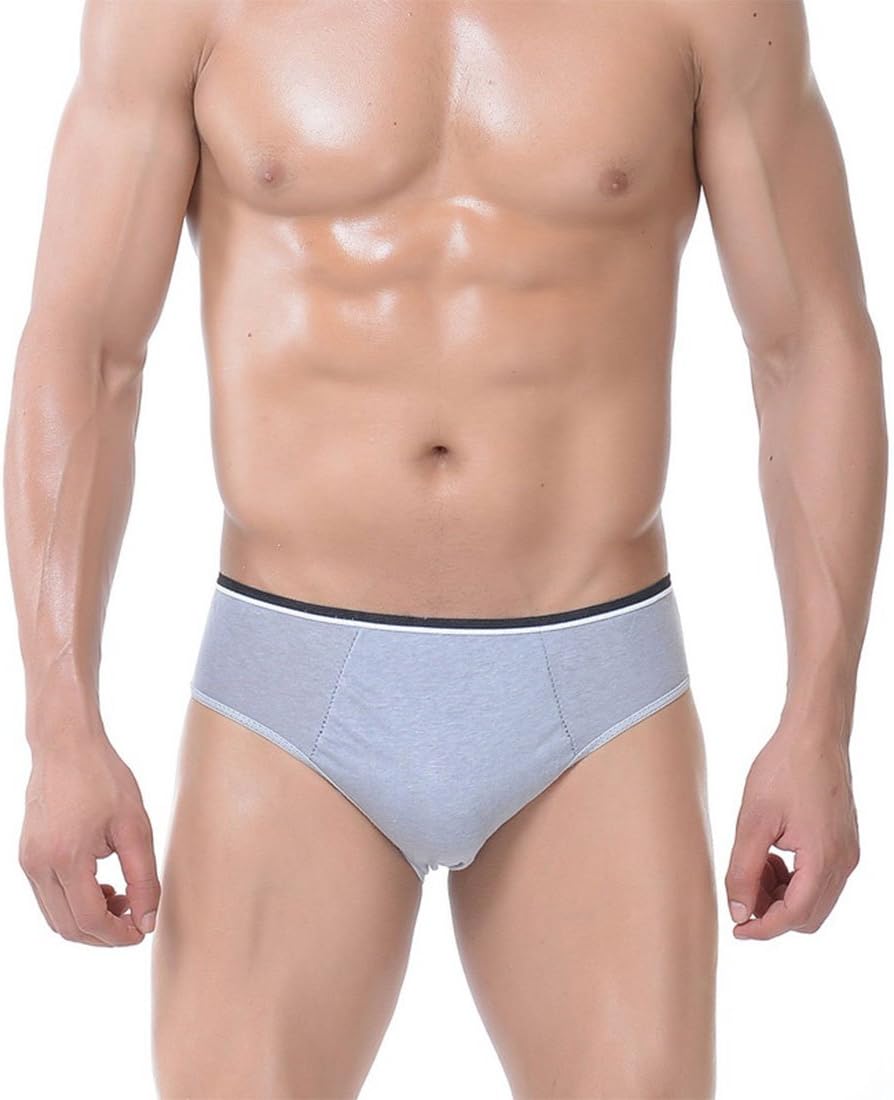 Vnto 5-Pcs Men's Disposable 100% Cotton Underwear for Travel Hotel Hospital Emergencies ETC (XX-Large 36-40 inch Waist, Gray)