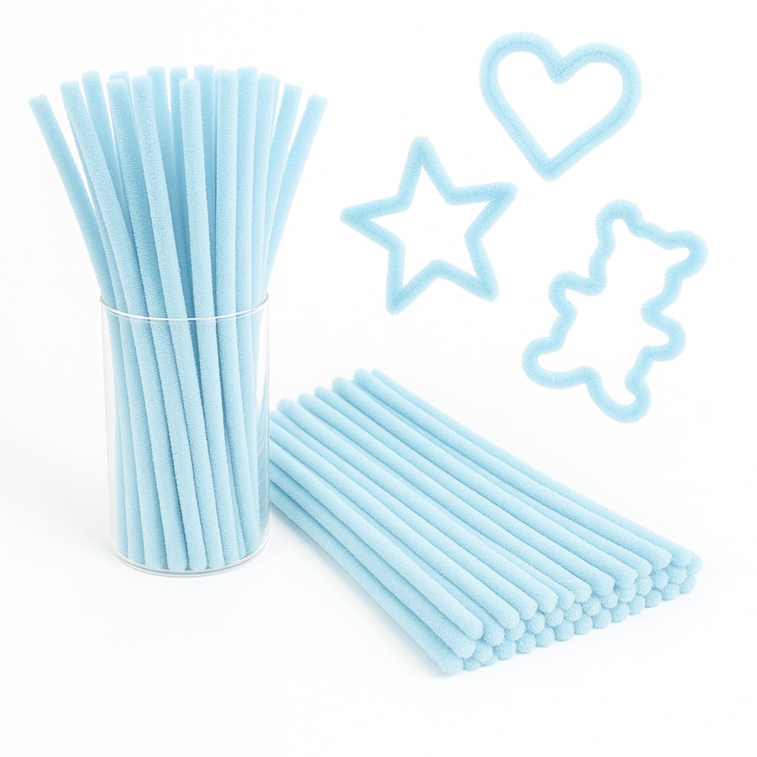 Scovolini per Fai-da-Te 30 cm Azzurro Pastello 50 pz Morbidi e Modellabili OFITURIA