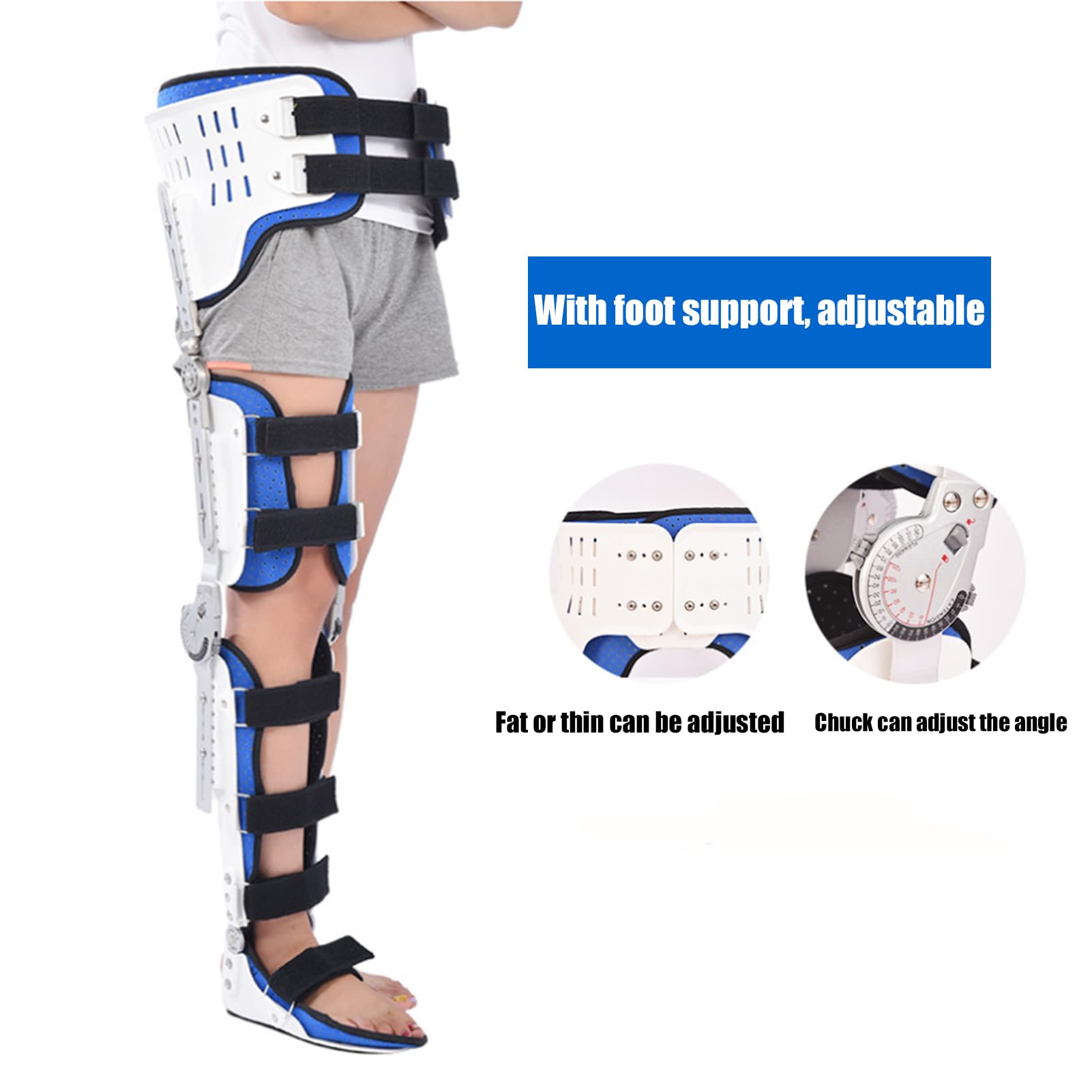 Rodillera Ajustable con Bisagras,Ortesis De Rodilla,Rodillera para RecuperacióN DespuéS De La CirugíA,For Pies Soporte OrtopéDico Ajustable,Soporte OrtopéDico MéDico PostquirúRgico