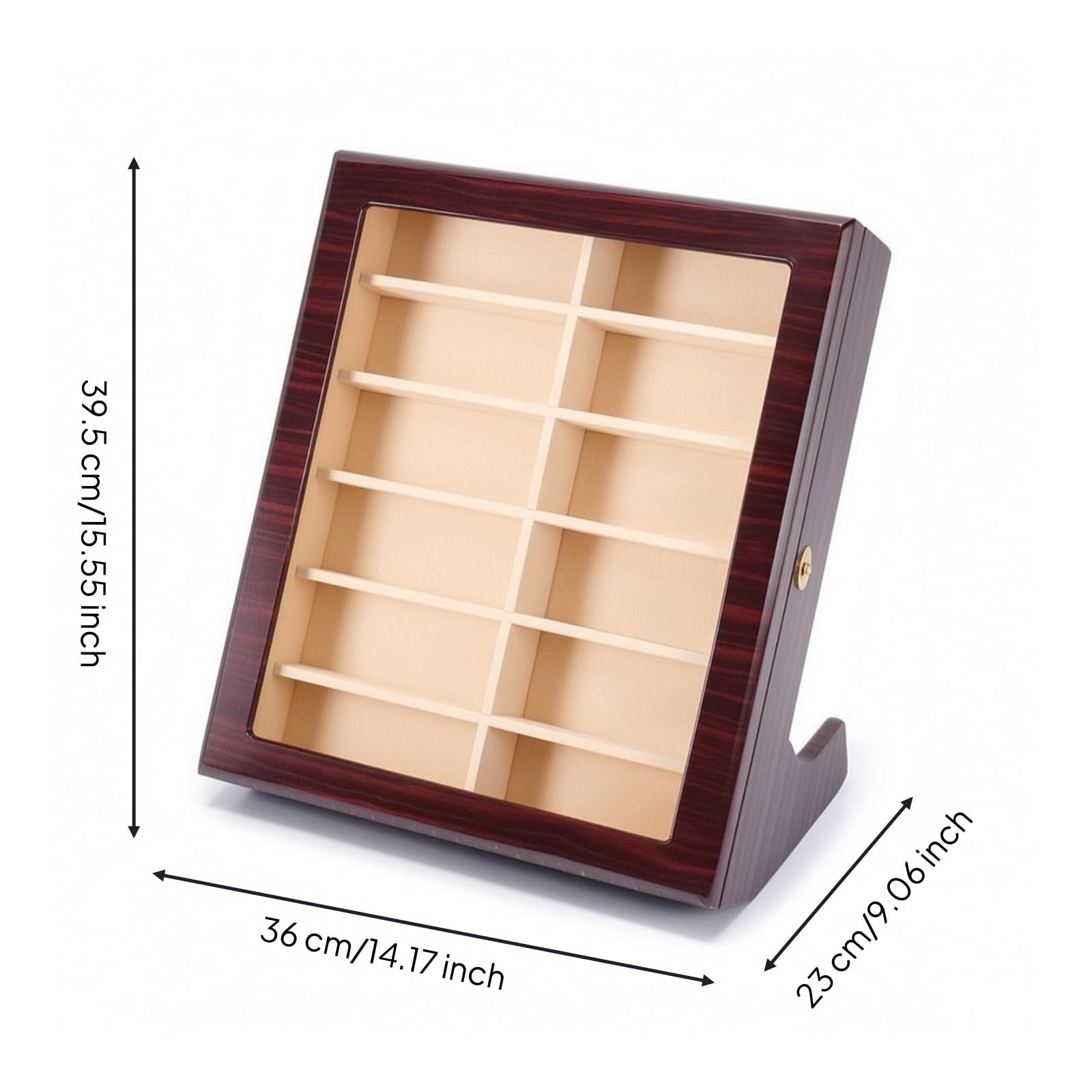 Sharplace Brillenaufbewahrung Brillenvitrine Brillenkasten Brillenorganizer Brillenständer Freistehend aus MDF mit Transparenter