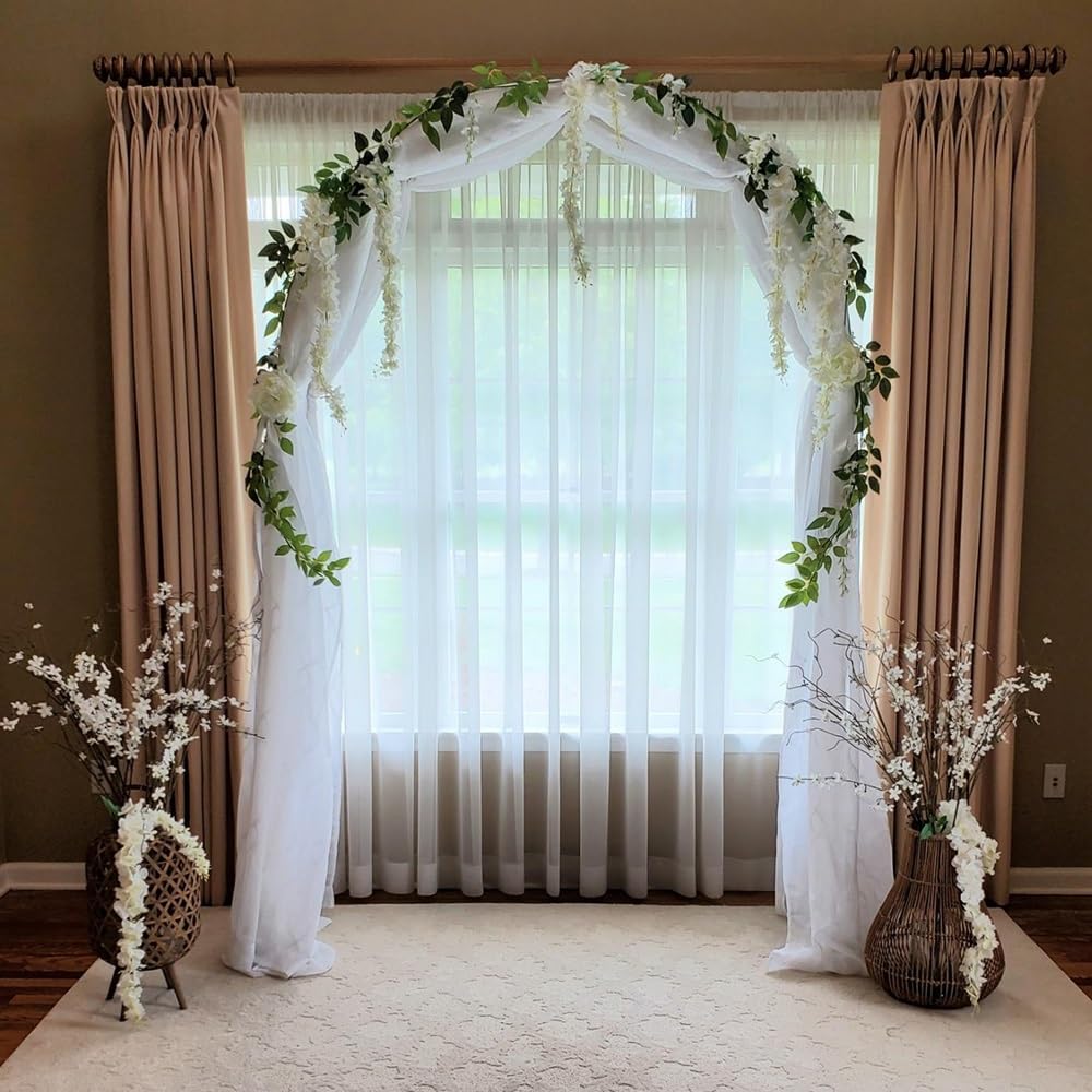 Rosenbon - Enrejado de metal blanco de 140 x 230 cm, soporte para plantas trepadoras, enrejado robusto para enredaderas y flores, arco decorativo de jardín