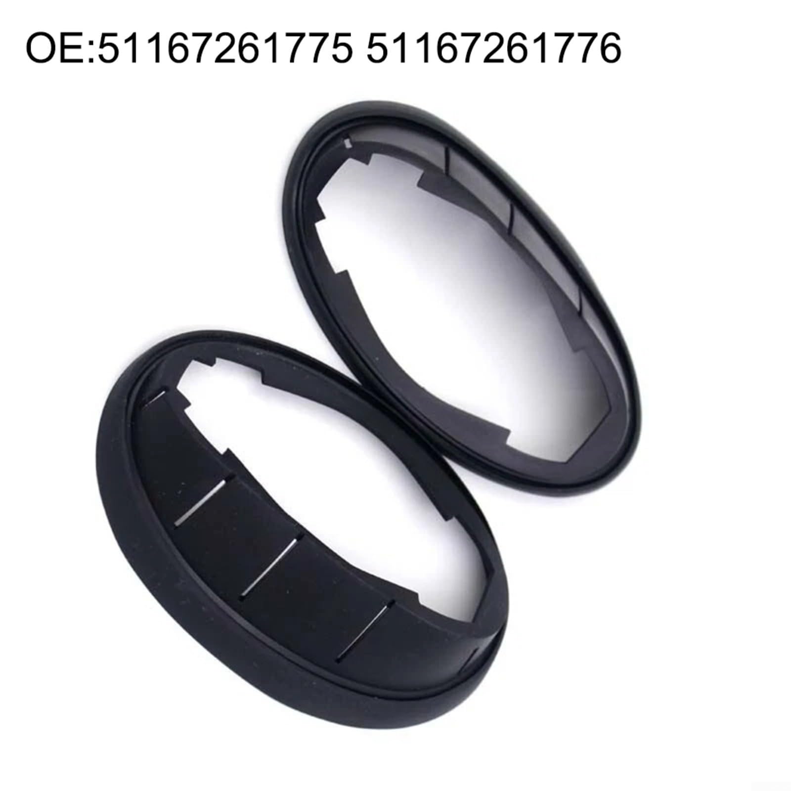 Set di guarnizioni in gomma per specchietto retrovisore esterno per Mini Cooper Clubman R55 R56 R57 R58 R59 2007-2015 Sostituisce 51167261775 51162755639 Nero 2 pezzi su misura resistente all'usura