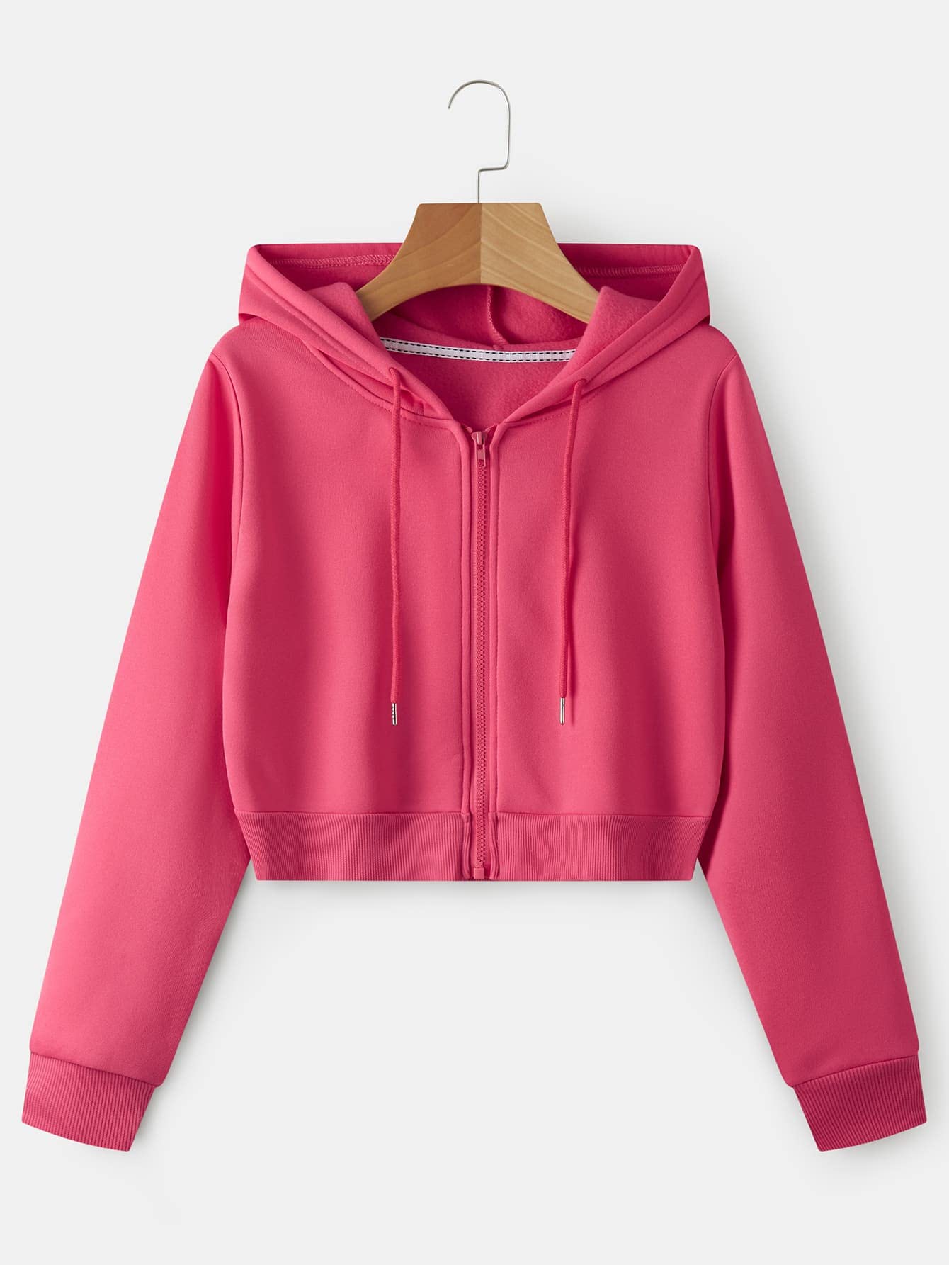 Sweat à capuche thermique zippé cordon veste chaude rose hot pink taille M pour femme