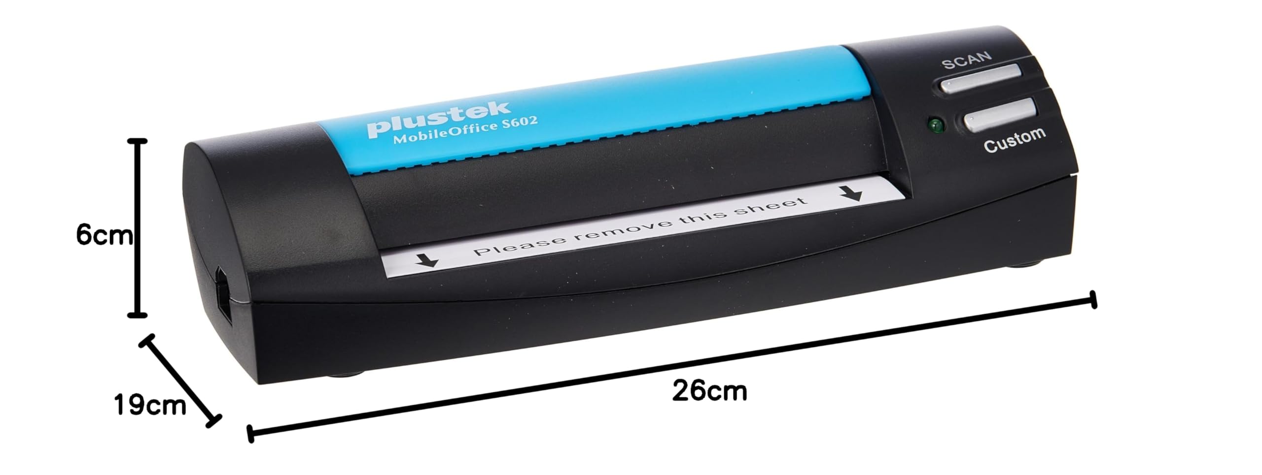 Plustek MobileOffice S602 Business Card Scanner, 1200 x 1200 DPI, Nero/Blu