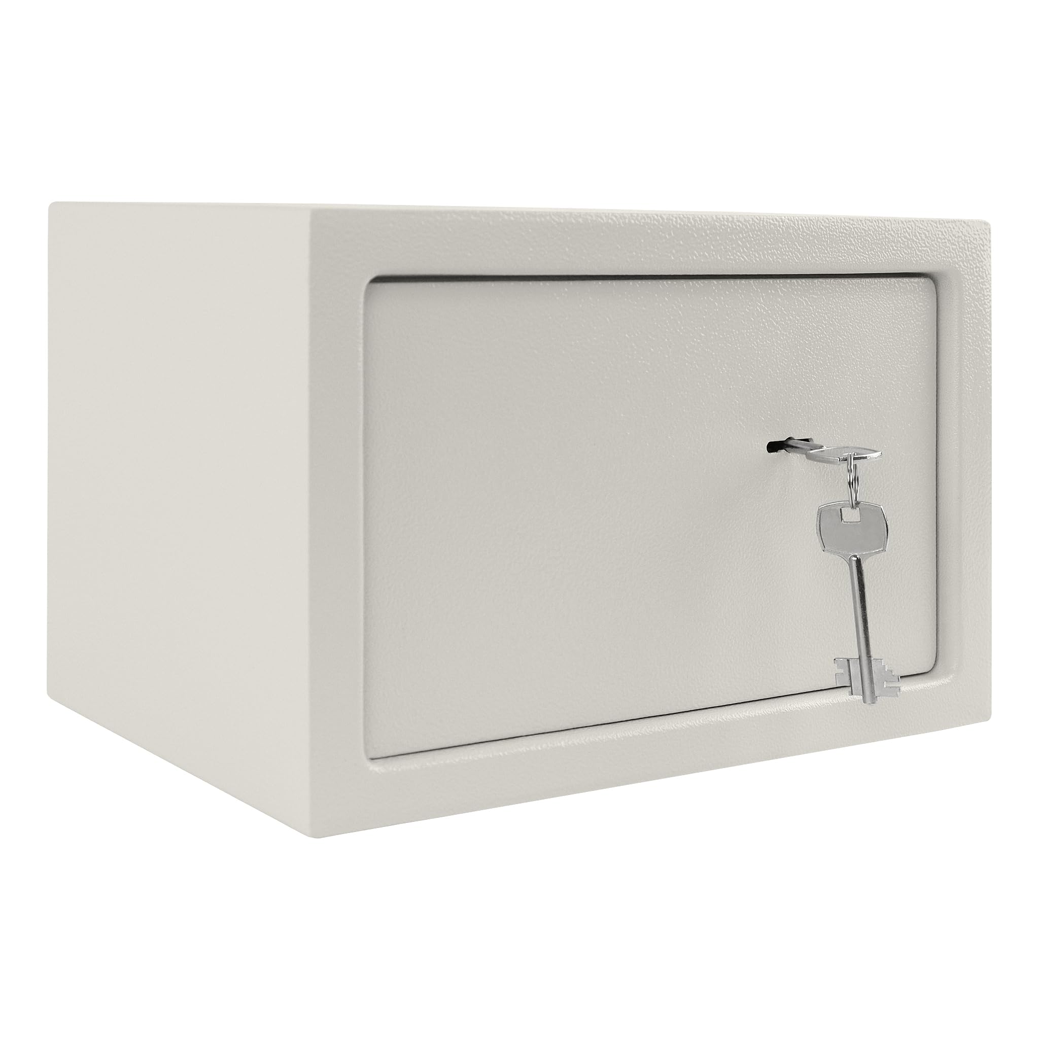 UISEBRT Coffre-Fort Avec Serrure à Double Panneton - Verrouillable - Mural Pour la Maison, le Bureau, l'Hôtel - 31 x 20 x 20 cm - Blanc