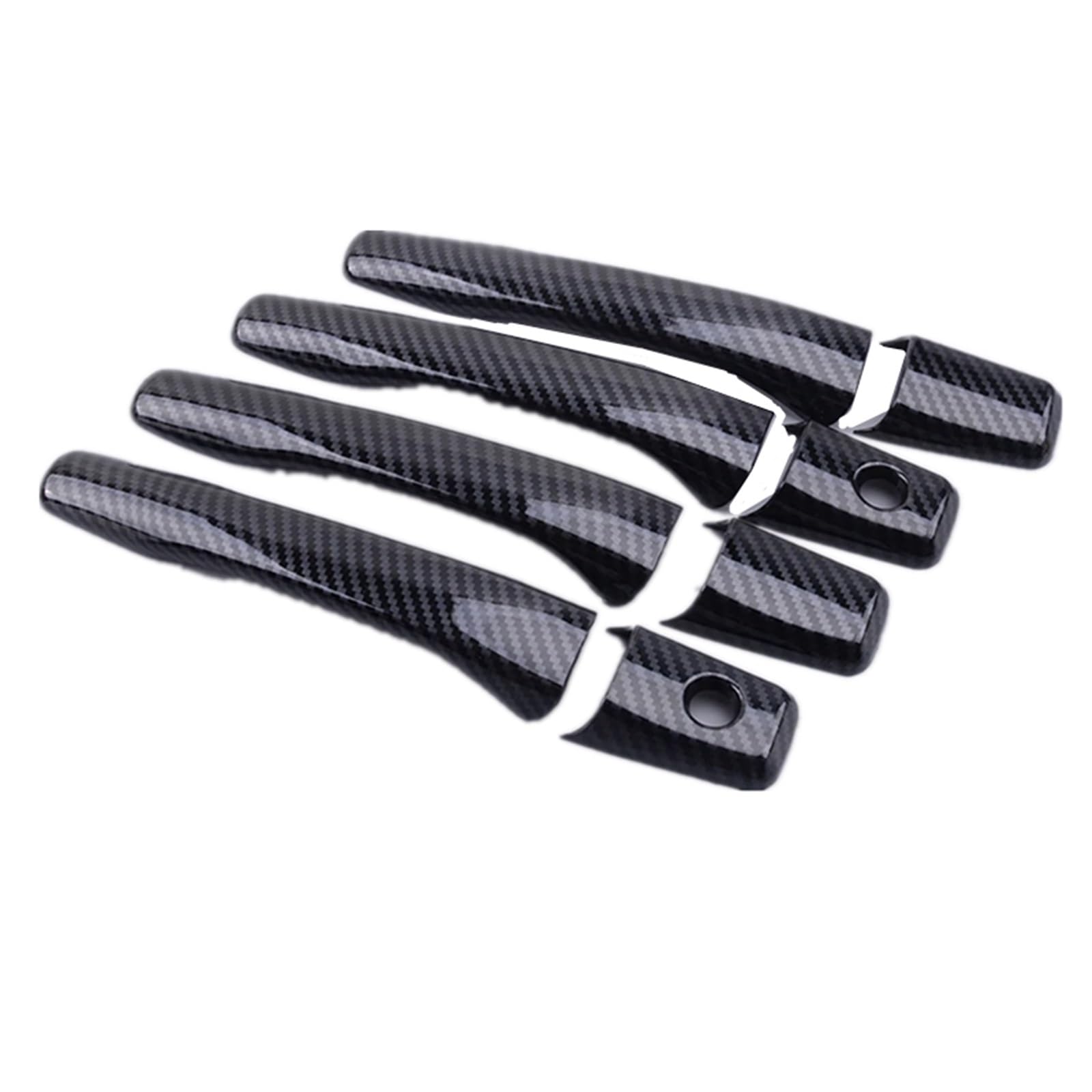 RDWSPLI Exterior Handle Shell Compatible with Mitsubishi for Lancer for EVO 2002-2007 8pcs Exterior Door Handle Cover Trim Decor Carbon Fiber Style ABS