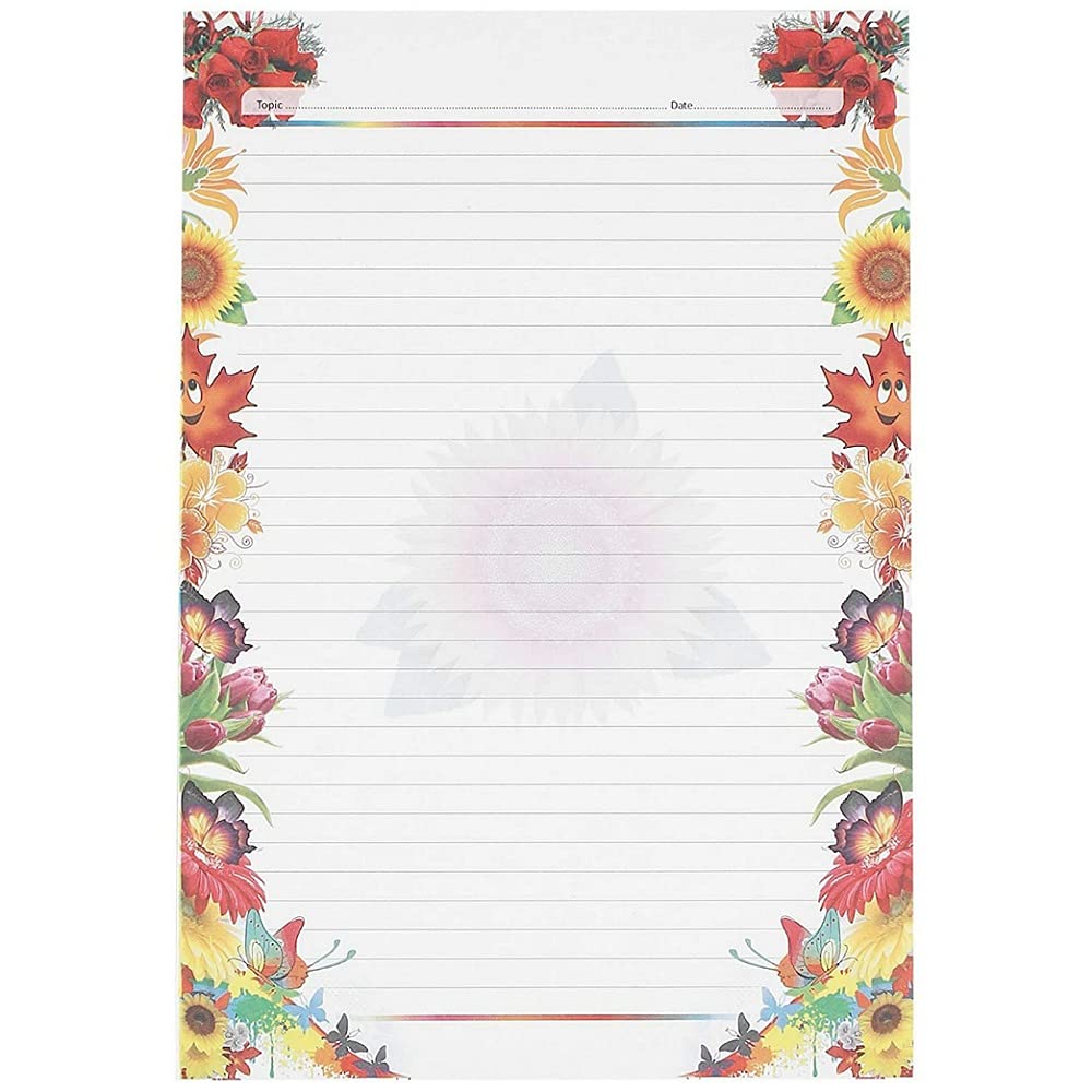 Buy Class Fun A4 One Side ruled Designer Sheets (Pack of 200 Sheets ...