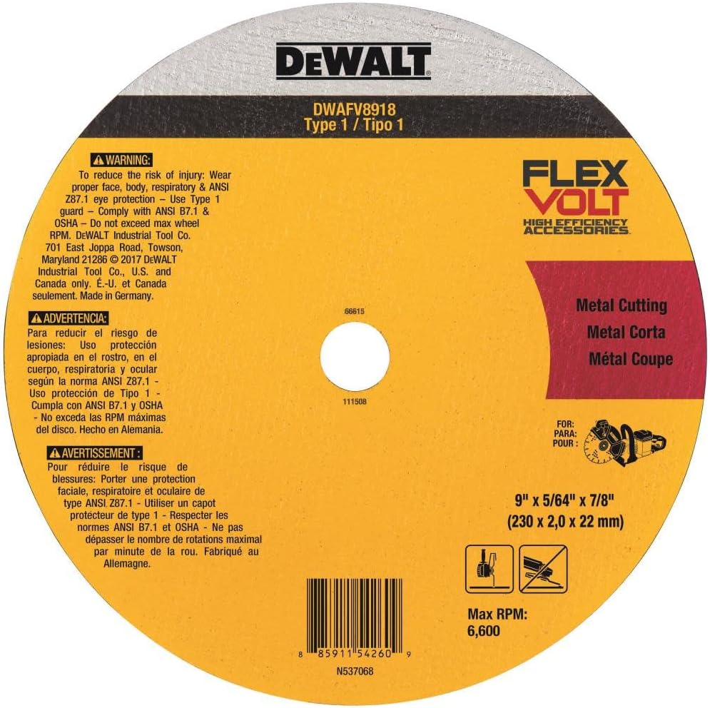 DEWALT DW8807 4-1/2-Inch By 1/8-Inch By 5/8-Inch-11 XP Grinding Wheel