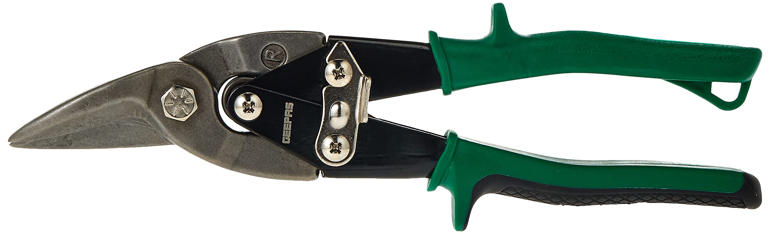 GeepasAviation Snip Right Cut 250Mm - Right Cut Offset Tin With Forged Blade With Twin Spiral Spring, Comfort Grips | Ideal For Cutting Upto 18 Gauge Aluminium, Wire Mesh, Leather, Copper & Plastic